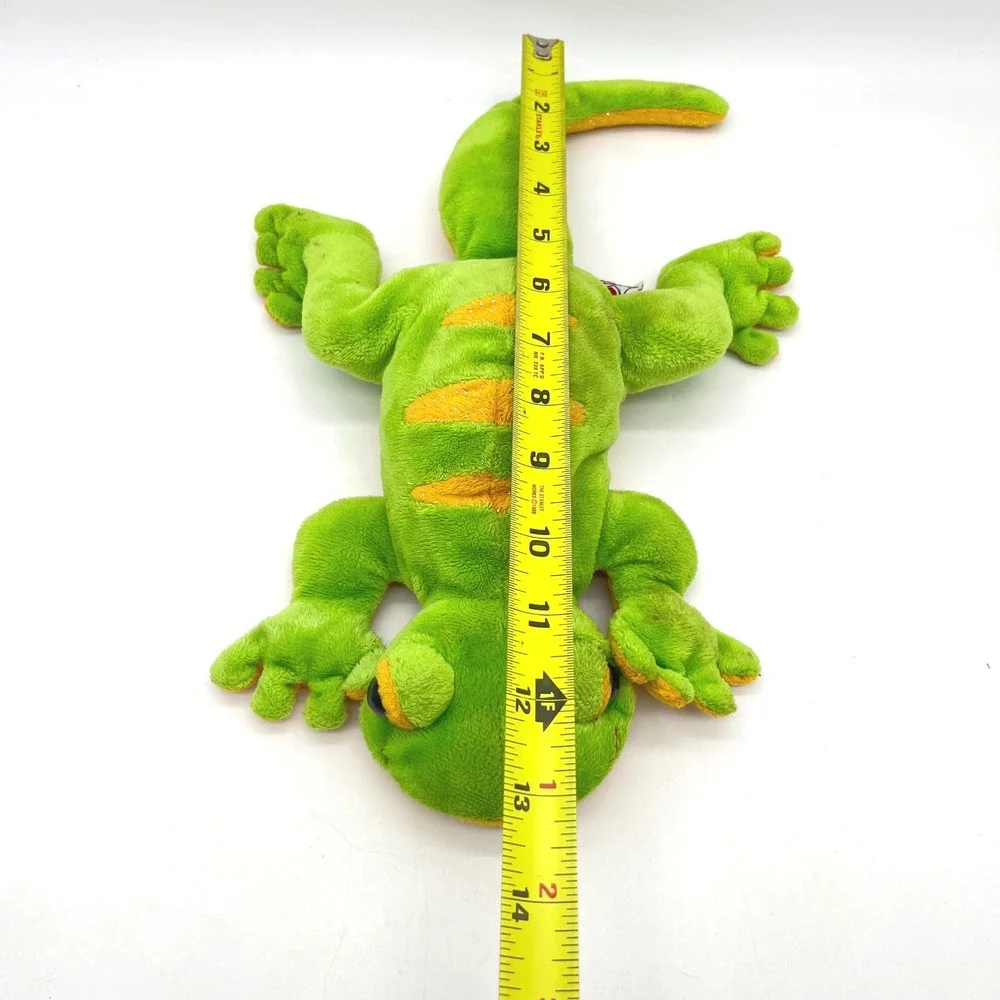 Ganz Webkinz Leopard Gecko Green Orange Striped Lizard Plush Stuffed Animal 13